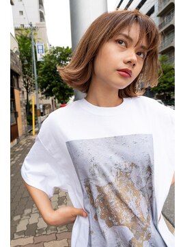 ピンク バイ アンジェリカ 瓢箪山店(PINQ by ANGELICA) #PINQ #外ハネボブ #シースルーバング