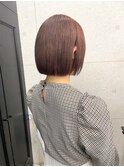 【Anli☆岩瀬萌】レッドブラウン 切りっぱなしボブ ストレート