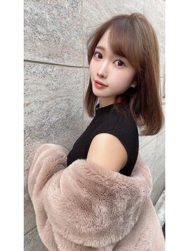 アイユー(ii+U) ミディアム　ワンカール　髪質改善　春　ブラウン