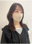 【 YOKE 】ミディアムくびれ大人レイヤーピンクブラウン20代30代