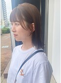 切りっぱなし　ぷつっとミディアムボブ