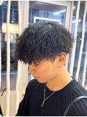 【曽我尾真生】波巻きパーマ/メンズパーマ/アッシュブラック