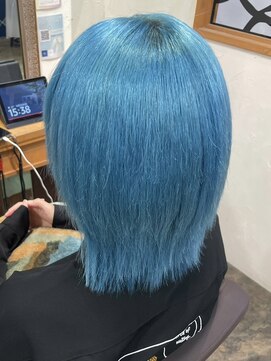 ロア 福岡天神本店(LORE) ダブルカラーミルクティーベージュカラーショートボブブリーチ