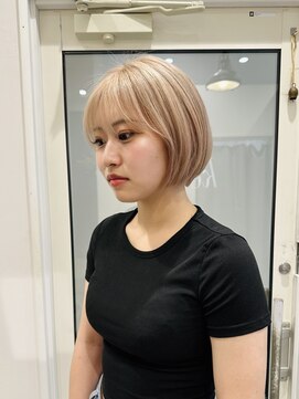 ケシキ大名(keshiki) ブリーチミルクティーベージュショートボブ/keshiki大名YUKI