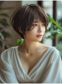 ☆オリーブグレーココアベージュ小顔クラゲヘアー/黒髪/髪質改善