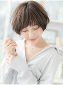 暗髪アースカラー小顔ショートカットレイヤーh3上尾20代30代40代