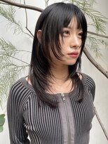 顔まわりカットレイヤーカット顔まわりレイヤー透明感カラー