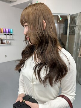 カシェル(cashel) ブリーチなしベージュ ブラウンカラー 暗染め履歴を明るく