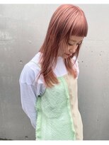 フィーネ つくば(Fi-Ne)&nbsp;ピンクベージュ　ピンクカラー　ミディアムレイヤーカット