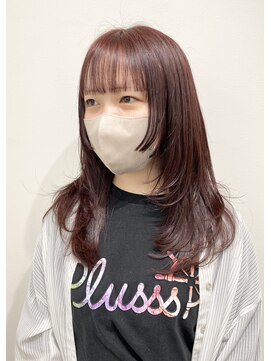 アンリ(Anli) 【tomomi＊姫カット　レイヤー　ワインレッド　ブリーチなし】
