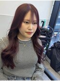 シースル前髪×カシスレッド