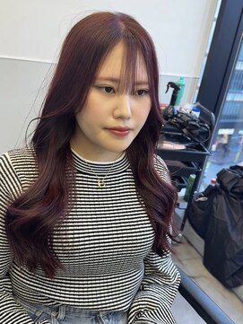 ゴウトゥデイシェアサロン 町田店(GO TODAY SHAiRE SALON) シースル前髪×カシスレッド