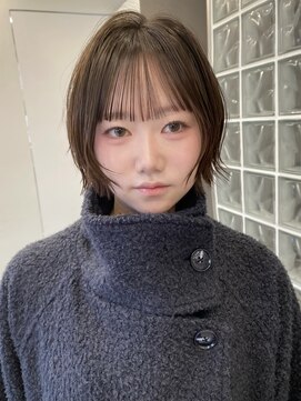 サンクプロジェクト(cinq PROJECT) ヘーゼルモカラテベージュブラウンミディアムハッシュカット原宿