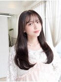大人可愛い艶ロング×ブラウン