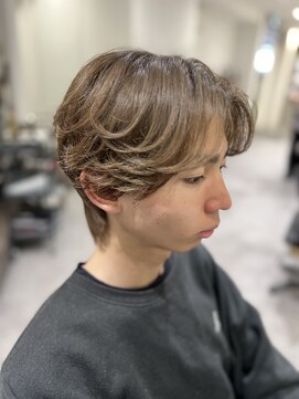 グレイバイニューヨークニューヨーク 京都北大路(Gray by NYNY) センターパート/ニュアンスパーマ/メンズ/ブリーチ/カラー