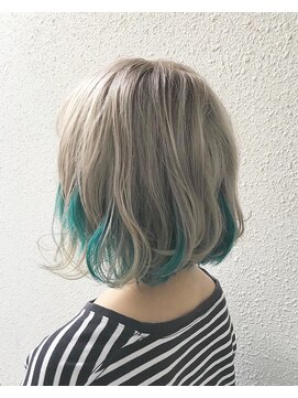 シェリ ヘアデザイン(CHERIE hair design) インナーオーシャンブルー×ホワイト☆