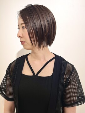 ブランロール 中目黒店(Blanl'or) イメチェンピンクベージュアンブレラカラー前髪クールショート