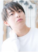 長めバングがポイント！マットブラウンウルフショートh仙台
