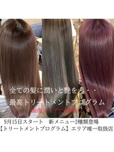 大注目♪【極潤 】美髪トリートメント髪質改善プログラムPart２￥9980●エリア唯一取扱/超音波ケアプロ使用
