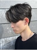 メンズマッシュセンターパートスパイラルパーマニュアンスパーマ