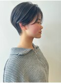 ハンサムショートくびれショートこなれマッシュ黒髪
