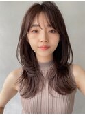 ウェーブミディアムうる艶髪愛されメルティカラー小顔カット