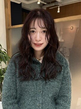 ラミエ バイ メルト 吉祥寺(lamie by melt) 小川/ブリーチなしカラーレイヤーカットカシスレッド