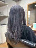 艶髪ネイビーグレーアッシュブラック大人美人
