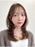 レイヤーカットミディアムレイヤー顔まわり銀座ハイレイヤーボブ