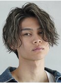 大分ツイストスパイラルパーマメンズカットハイライトマッシュ