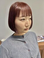 ヘアー アイス 御器所本店(HAIR ICI)&nbsp;ブリーチなし◎暖色ブラウンの韓国風レイヤーボブ