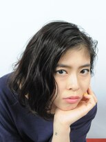 ブロック ジャポン(bloc japon)&nbsp;ウエットな質感の外国人風くせ毛パーマ☆ヘビーサイドボブ