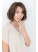 抜け感アッシュブラウン無造作小顔大人ボブZ上尾30代40代50代!
