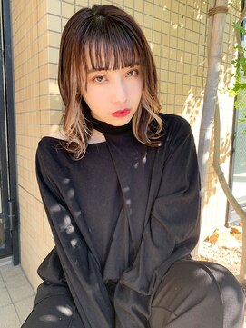 マリアバイアフロート(Maria by AFLOAT) 【山田】束感シースルーバング小顔インナーカラーボブ