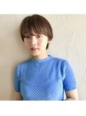 小顔マッシュショート×アッシュベージュカラー