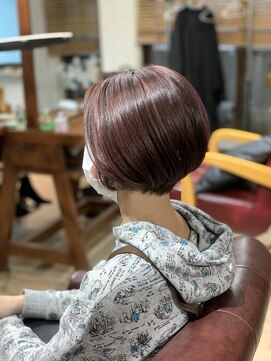 アヤメ(ayame) 【ayame大泉学園】ピンクハイライト_ケアブリーチ＿ショートヘア