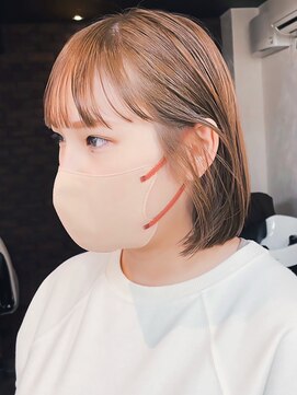 ファム 札幌大通(fam) 透明感♪小顔艶感ミディミルクティーベージュショートボブ