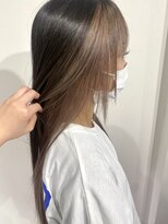 ヘアーアンドメイク ベリーベリー(HAIR&MAKE berry2) 【インナーカラー】マットブラック×淡いベージュ