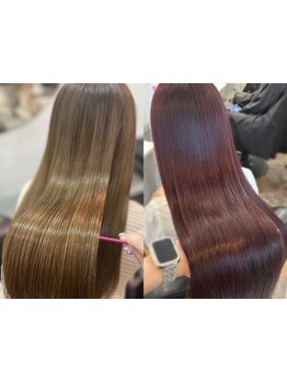 【超音波ハホニコTr +コスメ縮毛矯正￥9980】ブリーチ毛でも対応可能◎"高濃度髪質改善"で夢のツヤ感を…★