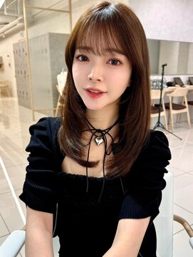 エジョン 八幡山店(Aejon) レイヤーロング/ヘルシースタイル/韓国ヘア/ベビーピンク/調布