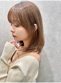 イメチェン/似合わせカット/フルバング/レッドブラウン/中野