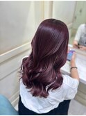ラベンダーピンク/小顔/ワンレン/髪質改善/前髪