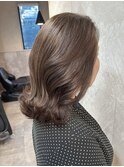 くびれミディショコラブラウン美髪前髪小顔こなれヘア艶感黒髪