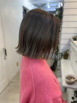 ジゼル 博多筑紫口店(GiseL)&nbsp;切りっぱなしボブ　外ハネ　透明感　アッシュカラー　20代30代