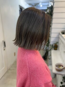 ジゼル 博多筑紫口店(GiseL) 切りっぱなしボブ　外ハネ　透明感　アッシュカラー　20代30代