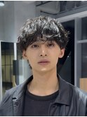シャドウパーマ波巻きスパイラルパーマ春夏メンズ韓国風モテ髪