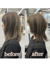 ヘアサロン ドットプラス 町田店(dot. plus) くびれヘア/アプリコットオレンジ/ハイライトカラー/町田