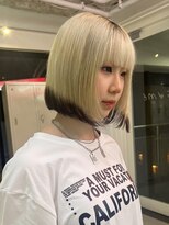 デート 下北沢(DATE) 下北沢ブリーチカラーハイトーンデザインカラー顔周りレイヤー◆