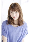 大人ガーリーミディアムレイヤー似合わせカットダークアッシュ64