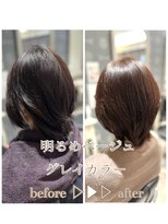 ローレン(LOREM)&nbsp;似合わせカットショートレイヤー×明るめ白髪染め2.4